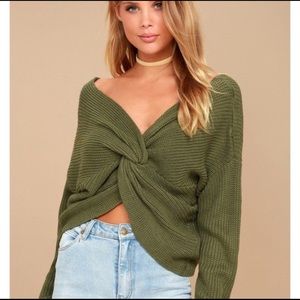 Lulus / Heart Throb Cropped Knit Sweater NWT